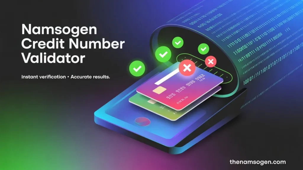 Working Of The NamsoGen Credit Card Number Validator
